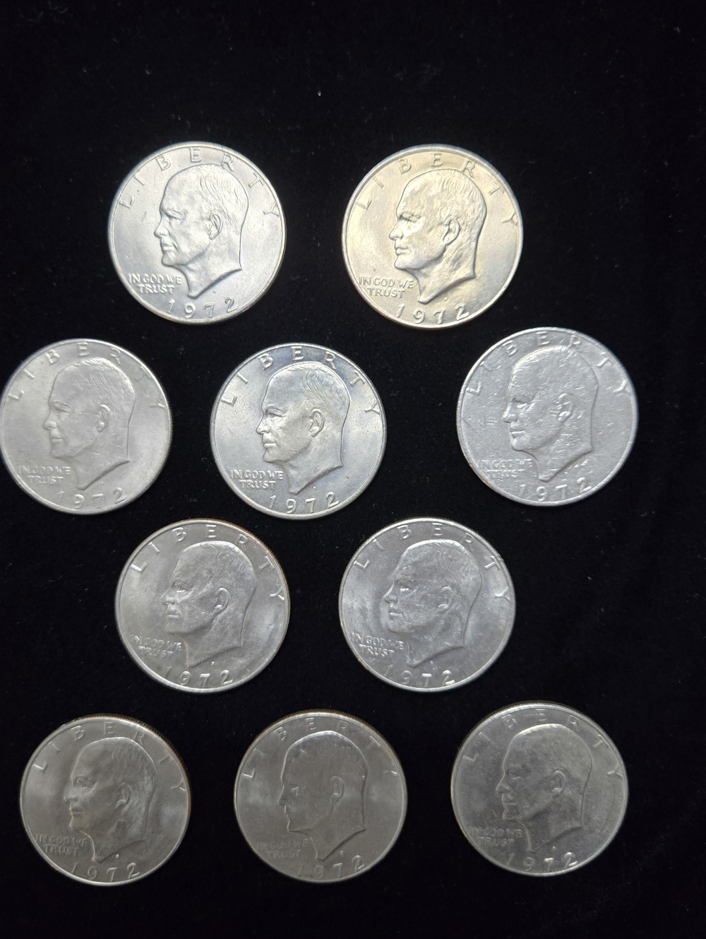 1972-D Eisenhower "Ike" Dollar Coins (Lot Of 10)